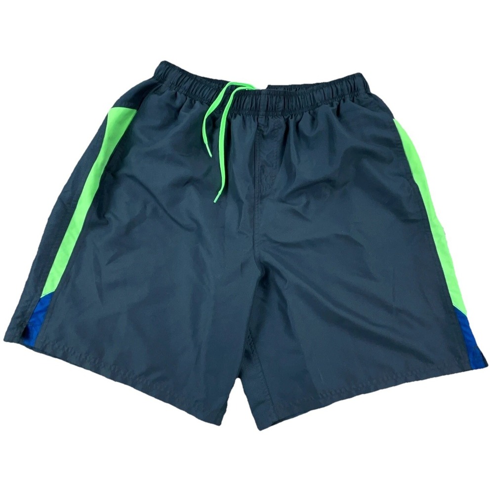 Nike Swim Trunks Men XL Gray Green Bored Shorts Lined Pocket Adult 28" Waist
